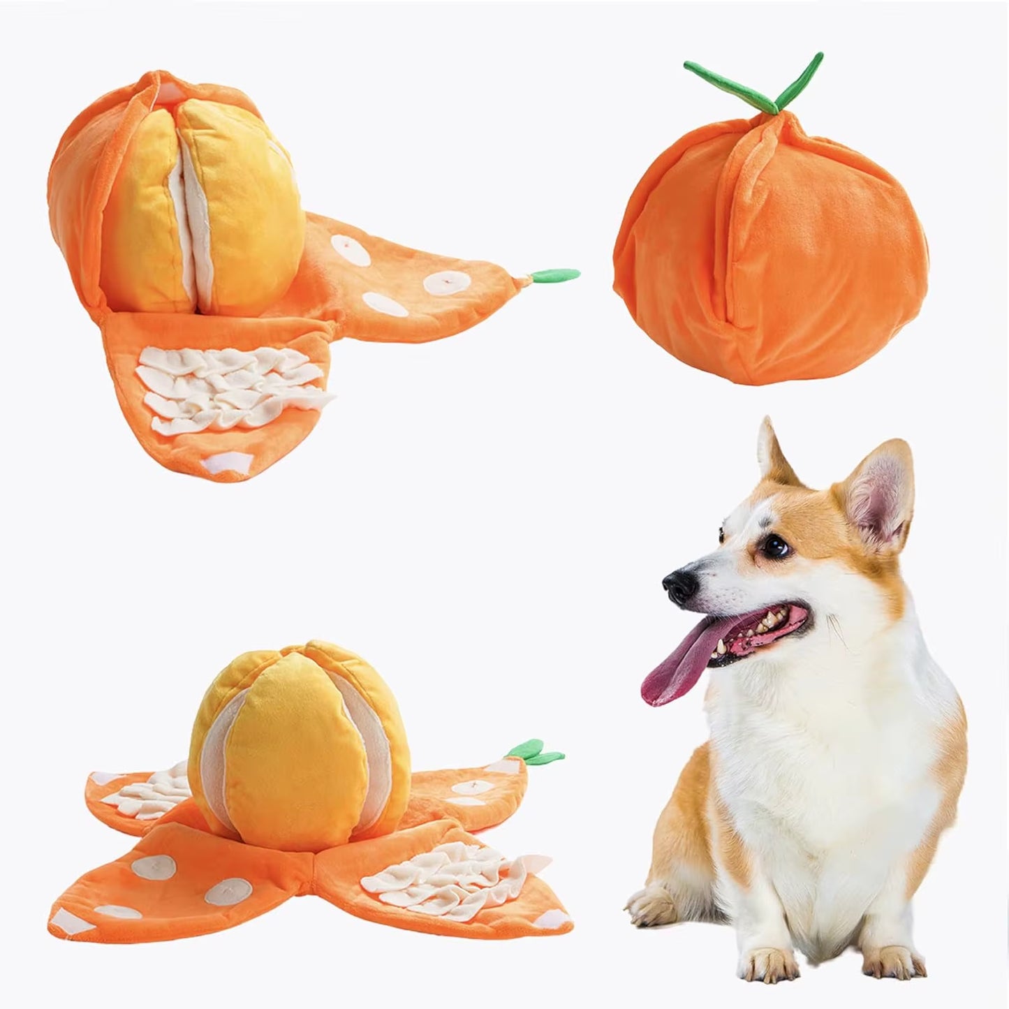 Fruit Hide and Seek Plush Dog Toy Puppy Puzzle Squeaky Toys with Crinkle Papers Interactive Dog Chew Toy