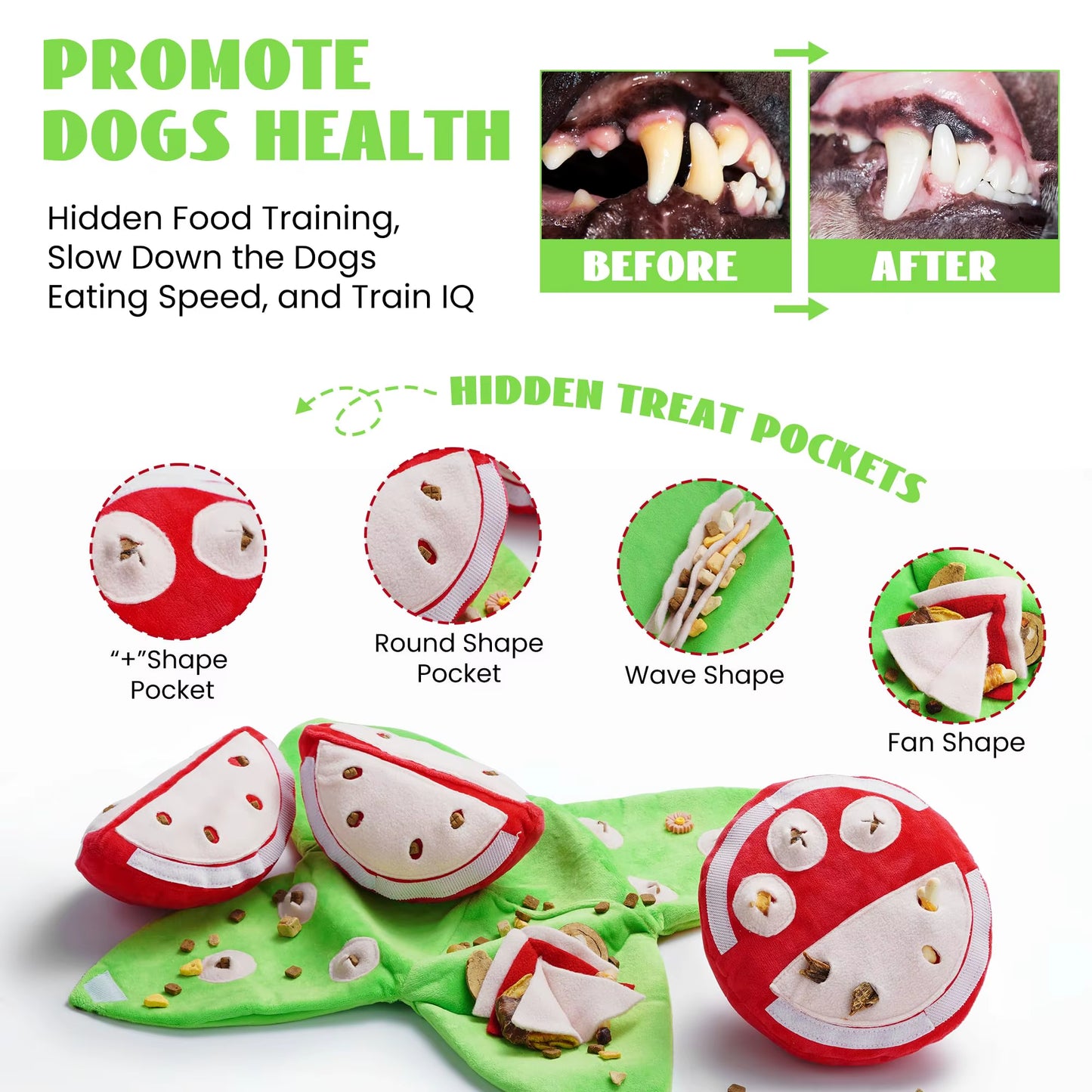 Fruit Hide and Seek Plush Dog Toy Puppy Puzzle Squeaky Toys with Crinkle Papers Interactive Dog Chew Toy